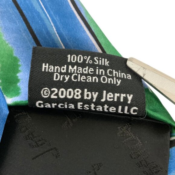 J Garcia Tie Drummers Collection 47 Blue Green Silk Artistic Print 2008 - Picture 5 of 5